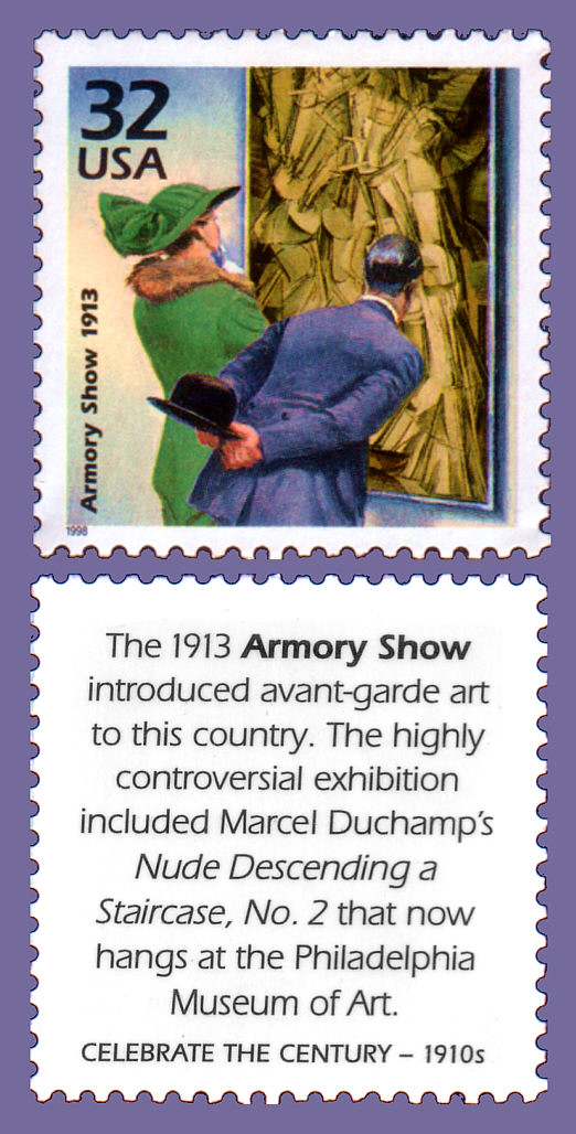 Duchamp, Armory Exhibition 1913
    Commemorative US Stamp, Closeup